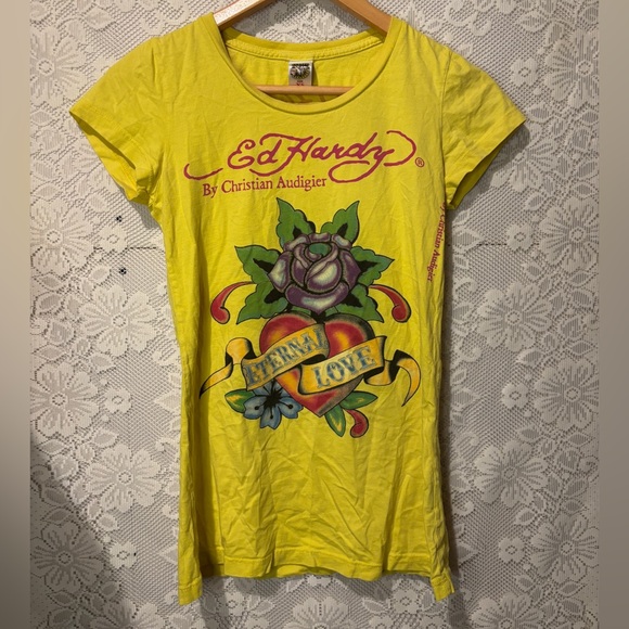 Ed Hardy Tops - Ed Hardy Eternal Love Graphic Tee – XS – Y2K